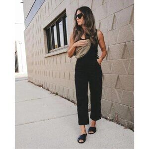 NWT Everlane The Straight Crop 2 Black Ankle High Waisted Minimalist Stretch